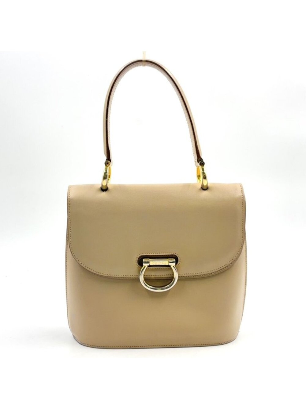 Celine Gancini Leather Beige Handbag Gold
